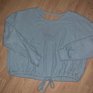 Waffle long sleep cinch shirt